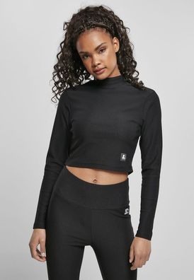 Starter Black Label Damen Ladies Cropped Stretch Rib Turtleneck Longsleeve ST159