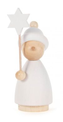 Kurrendekind weiß-natur mit Stern H=90mm NEU Holzfigur Weihnachtsfigur Miniatur