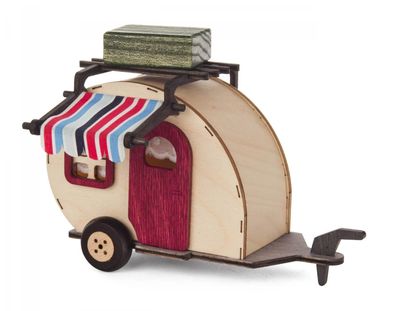 Miniaturfigur Wohnwagen (passend zu Mini-Eulen oder Stupsis) BxHxT 15x11x9cm