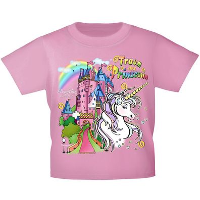 Kinder T-Shirt mit Print - Einhorn Schloß Zauber - 12430 versch. Farben Gr. 110-164