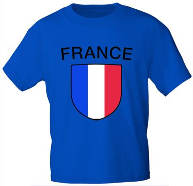 Kinder T-Shirt mit Print - Frankreich - 73051 - blau - Gr. 152/164