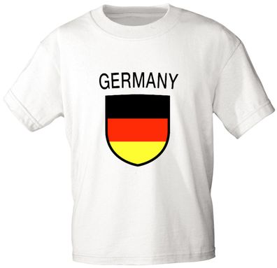 Kinder T-Shirt mit Print - Germany - 73040 versch. Farben zur Wahl - weiß - Gr. 86