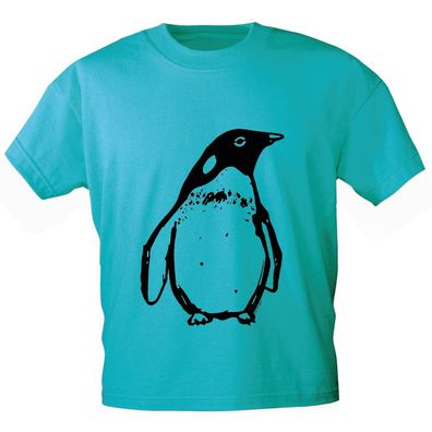 Kinder T-Shirt mit Print - Pinguin - in 2 Farben - 12448 - Gr. 86-164