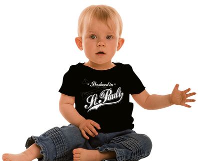 Kinder T-Shirt mit Print - Produced in St. Pauli - 08331 - schwarz - Gr. 152/164