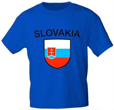 Kinder T-Shirt mit Print - Slowakei - 76151 - blau 98/104