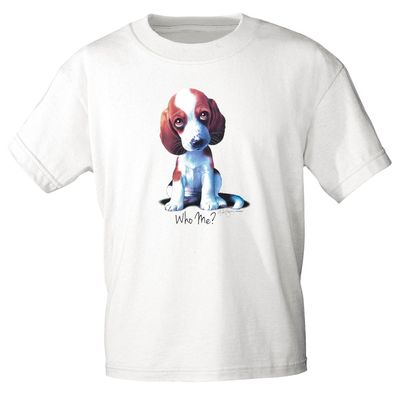 Kinder T-Shirt Print Hundewelpe Who me ? 12659 Gr. weiß / 152/164