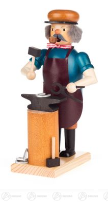 Räuchermann Schmied BxHxT 9cmx16,5 cmx9 cm NEU Erzgebirge Rauchmann Räucherfigur