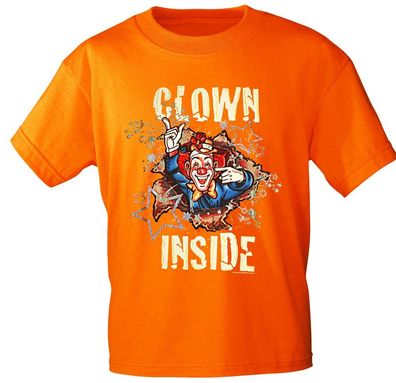 T-Shirt mit Print - Karneval - Clown Inside - 09523 - versch. Farben zur Wahl - Gr. S