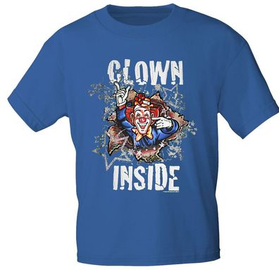 T-Shirt mit Print - Karneval - Clown Inside - 09523 - versch. Farben zur Wahl - Gr. S