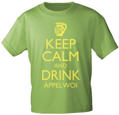 T-Shirt mit Print - Keep calm and drink Äppelwoi - 12912 - versch. Farben zur Wahl