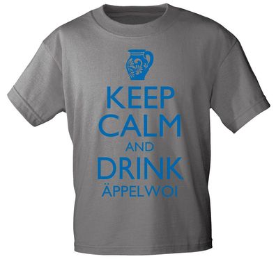 T-Shirt mit Print - Keep calm and drink Äppelwoi - 12912 - versch. Farben zur Wahl