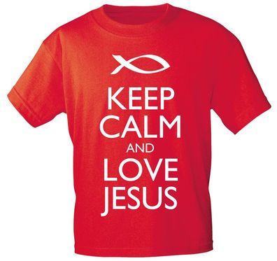 T-Shirt mit Print - Keep calm and love Jesus - 12910 - versch. Farben zur Wahl - Gr