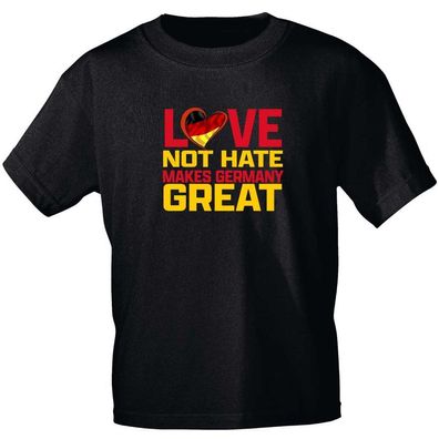T-Shirt mit Print - Love Not Hate Makes Germany Great - 85188 Schwarz Gr. XXL