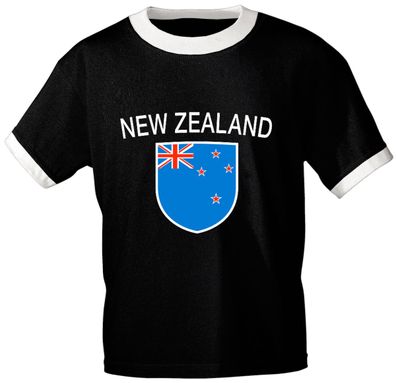 T-Shirt mit Print Fahne Flagge Neuseeland 76417 schwarz Gr. XL