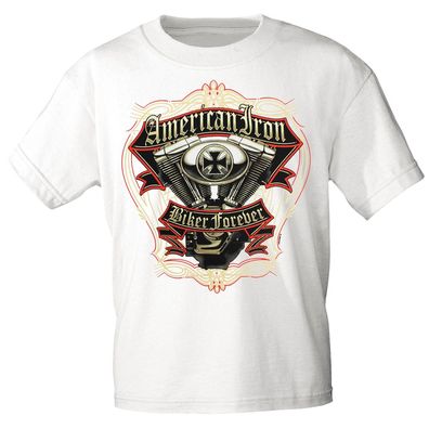 T-SHIRT Print American Iron Biker forever - 15701 Gr. weiß / XXL