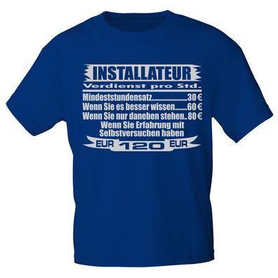 T-Shirt Sprücheshirt Handwerker - Installateur - 10292 XXL / dunkelblau