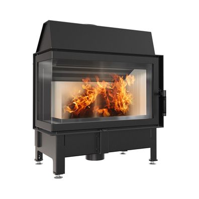 Kamin-Lufteinsatz ZIBI Links GITTER 11kW Ø180 EKO Rekuperationsset