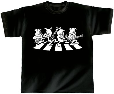 T-Shirt unisex mit Print - Zebra Pigs - von ROCK YOU MUSIC SHIRTS - 10402 schwarz - G