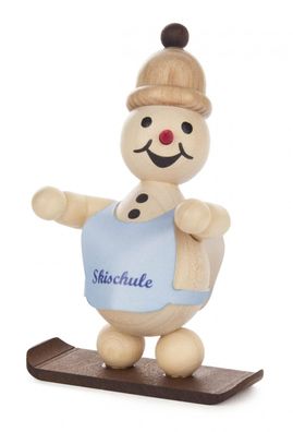 Schneemann Junior Snowboard-Anfänger stehend Höhe 7cm NEU Miniaturfigur Seiffen