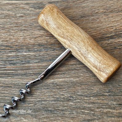 Korkenzieher mit Holzgriff für Flaschen mit Naturkorken Art.-Nr. 23010