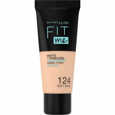 Maybelline New York Fit Me Matte + Poreless Foundation 124 Soft Sand 30ml