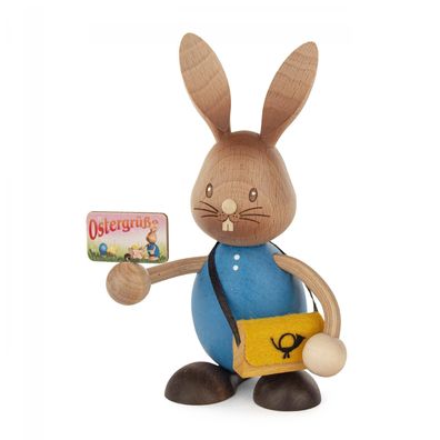 Osterhase Hase Stupsi" Postbote" BxHxT 7x12x8cm NEU Osterfigur Holzhase