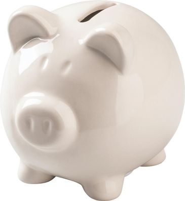 KNORR prandell 215220282 Sparschwein 13,5 x 11,8 x 11,6 cm weiß