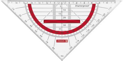 Brunnen 104975923 Geometrie-Dreieck bruchsicher Colour Code, red