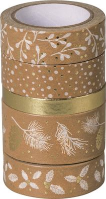 HEYDA 203584527 HEYDA Deko-Klebeband Natur, gold / weiß
