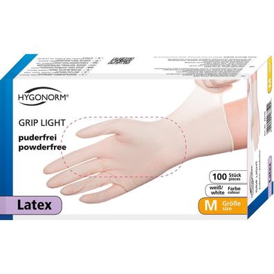 Hygonorm 26709 Latexhandschuhe Grip Light weiß Gr. 10/XL puderfrei