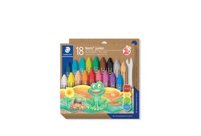 Staedtler® 224 C18 Wachsmalkreide Noris® junior 224 - Kartonetui 18 Farben, sechskant