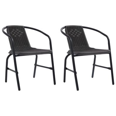 vidaXL Gartenstühle 2 Stk. Kunststoff Rattan-Optik und Stahl 110 kg