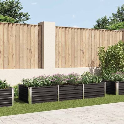 vidaXL Garten-Hochbeet Anthrazit 240 x 80 x 45 cm Verzinkter Stahl