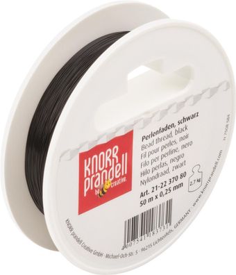 KNORR prandell 212237080 Perlonfaden 50 m Ø 0,25 mm schwarz