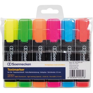 Soennecken Textmarker 3374 sortiert 6 St./Pack