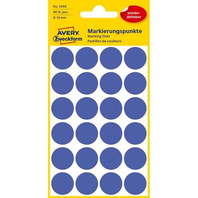 AVERY Zweckform 3596 Klebepunkte blau Ø 18,0 mm