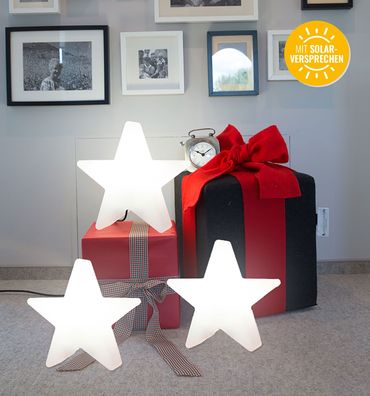 3er Stern-Set Solar (Ø 40cm) LED WW