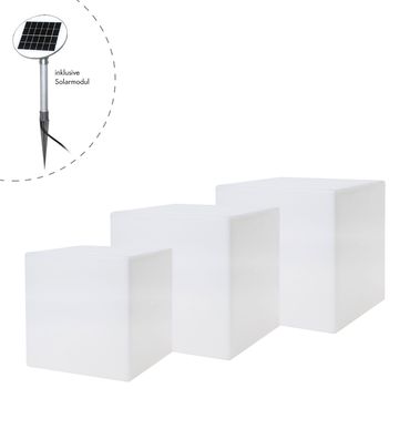 3er Cube-Set Solar (43, 33 & 43 cm) LED