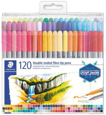 Staedtler 3200 TB120 Doppel-Fasermaler Design Journey, 120er Etui