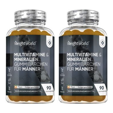 2er Pack: WeightWorld Männer Multivitamin-Gummies - Mit Maca, Zink & 12 Nährstoffen