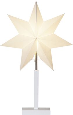 Standleuchte Stern "Karo", weiß/Papier, beige