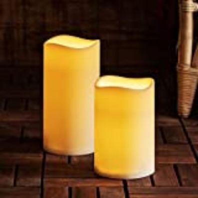 Batterie Deko-Kerzen Set 75 x 100, 75 x 125 mm rustikal
