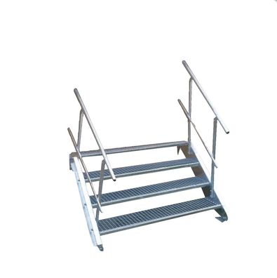 4 Stufen Stahltreppe Breite 60-160cm Geschosshöhe 55-85cm Geländer beidseitig