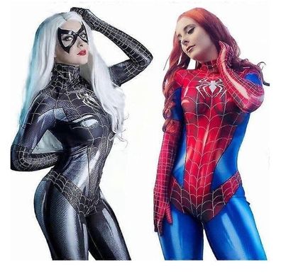 Spider Woman Jumpsuit Cosplay Kostüm Spiderman Strumpfhose Body Karneval PartyKostüme