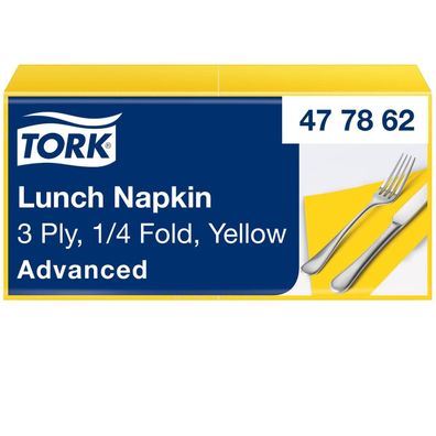 Tork Serviette 477862 33x33cm 3lg. 1/4 Falz gelb 150 St./Pack