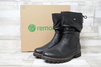 Remonte Tex Damen Stiefel schwarz Lammfell mit dickerer Laufsohle