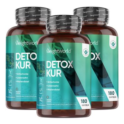 3er Pack: Natürliche Detox-Kur - 540 Kapseln für Leber- & Verdauungsgesundheit