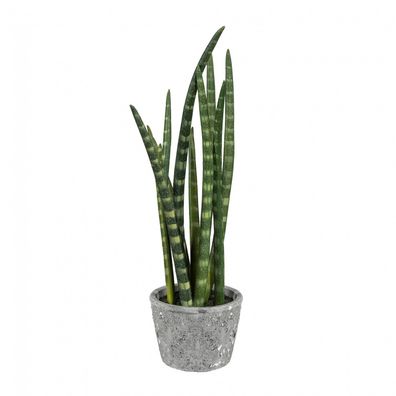 Sanseveria Kunstpflanze 45 cm im Zementtopf für jedem Raum