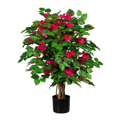 Bougainvillea Kunstpflanze 100cm, cerise, 450 Blätter, UV-beständig