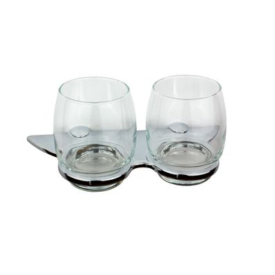 Glashalter Becherhalter Zahnbürstenbecherhalter Glas MAGMA doppelt glänzend